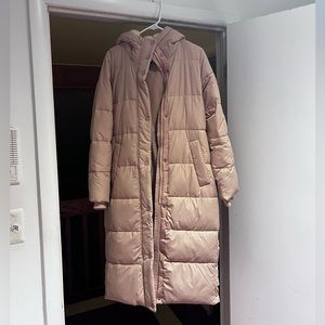 Vintage A&F Blush Ultra Long Puffer Winter Coat